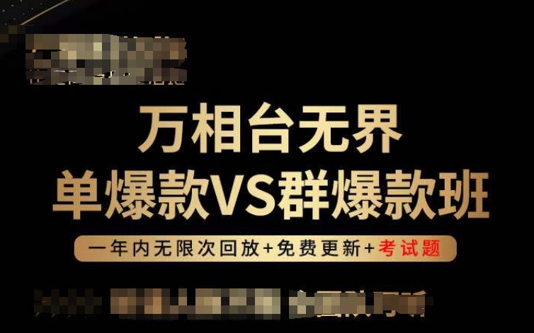 万相台无界单爆款VS群爆款班，选择大于努力，让团队事半功倍!-大齐资源站