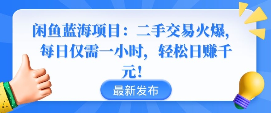 闲鱼蓝海项目：二手交易火爆，每日仅需一小时，轻松日赚千元【揭秘】-大齐资源站