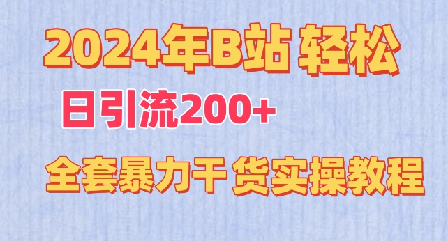 2024年B站轻松日引流200+的全套暴力干货实操教程【揭秘】-大齐资源站