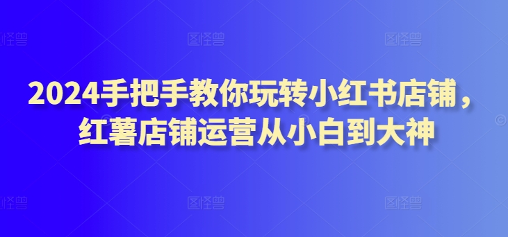 2024手把手教你玩转小红书店铺，红薯店铺运营从小白到大神-大齐资源站