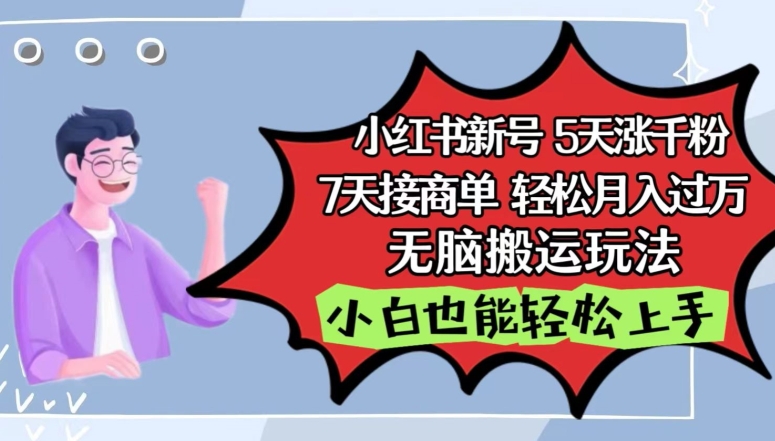 小红书影视泥巴追剧5天涨千粉，7天接商单，轻松月入过万，无脑搬运玩法【揭秘】-大齐资源站