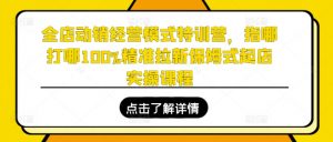 全店动销经营模式特训营，指哪打哪100%精准拉新保姆式起店实操课程-大齐资源站