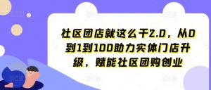 社区团店就这么干2.0，从0到1到100助力实体门店升级，赋能社区团购创业-大齐资源站