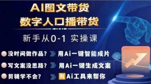 Ai图文带货+数字人口播带货,从0~1实操体系课-大齐资源站