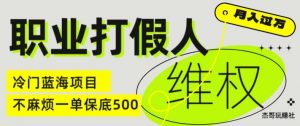 职业打假人电商维权揭秘，一单保底500，全新冷门暴利项目【仅揭秘】-大齐资源站