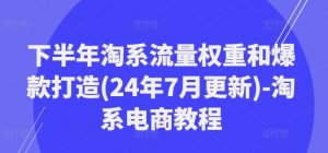 下半年淘系流量权重和爆款打造(24年7月更新)-淘系电商教程-大齐资源站