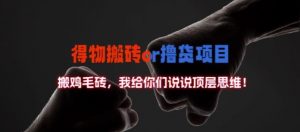 得物搬砖撸货项目?掰下数据,我给你们说说顶层思维【揭秘】-大齐资源站