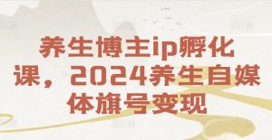 养生博主ip孵化课,2024养生自媒体旗号变现-大齐资源站
