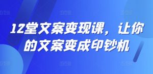 12堂文案变现课，让你的文案变成印钞机-大齐资源站