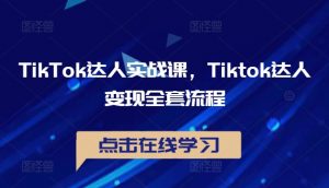 TikTok达人实战课,Tiktok达人变现全套流程-大齐资源站