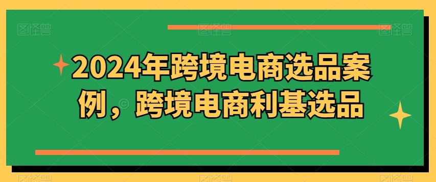 2024年跨境电商选品案例，跨境电商利基选品（更新11月）-大齐资源站