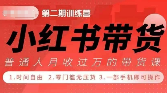 小Red书带货42天训练营 2.0版，宝妈+自由职+上班族+大学生，提高副业收入的大红利项目-大齐资源站