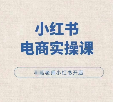 小红薯电商实操课，小红书开店实操必学课-大齐资源站