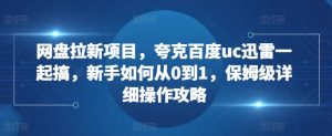 网盘拉新项目，夸克百度uc迅雷一起搞，新手如何从0到1，保姆级详细操作攻略-大齐资源站