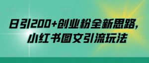 日引200+创业粉全新思路，小红书图文引流玩法【揭秘】-大齐资源站