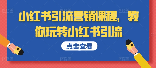 小红书引流营销课程，教你玩转小红书引流-大齐资源站
