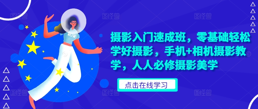 摄影入门速成班，零基础轻松学好摄影，手机+相机摄影教学，人人必修摄影美学-大齐资源站