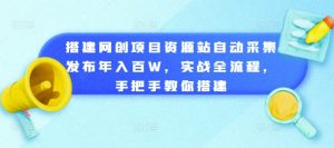 搭建网创项目资源站自动采集发布年入百W，实战全流程，手把手教你搭建【揭秘】-大齐资源站