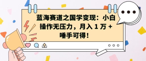 蓝海赛道之国学变现：小白操作无压力，月入 1 W + 唾手可得【揭秘】-大齐资源站