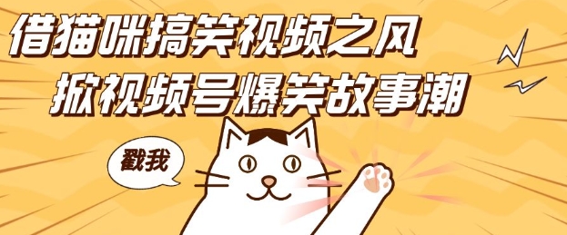 借猫咪搞笑视频之风，掀视频号爆笑故事潮，轻松日入四位数，无门槛快速入门!-大齐资源站