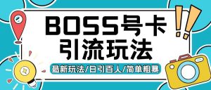 Boss直聘流量卡引流变现玩法，日引200+创业粉【揭秘】-大齐资源站
