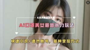 AI美女新玩法，超大流量+快速引流+速热账号-大齐资源站