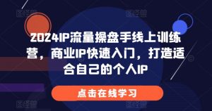 2024IP流量操盘手线上训练营，商业IP快速入门，打造适合自己的个人IP-大齐资源站