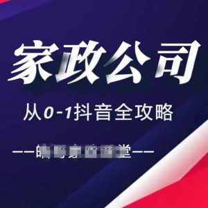 家政公司从0-1抖音全攻略,教你从短视频+直播全方位进行抖音引流-大齐资源站