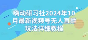 嗨动研习社2024年10月最新视频号无人直播玩法详细教程-大齐资源站