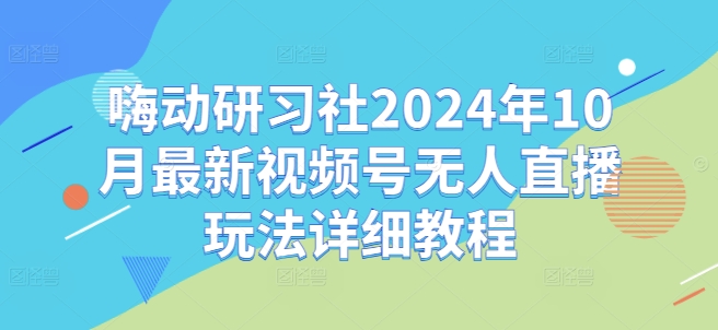 嗨动研习社2024年10月最新视频号无人直播玩法详细教程-大齐资源站