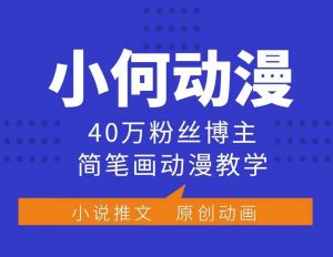 小何动漫简笔画动漫教学，40万粉丝博主课程，可做伙伴计划、分成计划、接广告等-大齐资源站