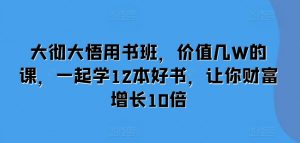 大彻大悟用书班，价值几W的课，一起学12本好书，让你财富增长10倍-大齐资源站