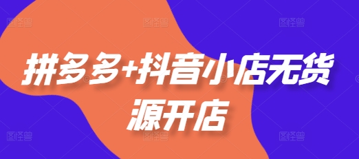 拼多多+抖音小店无货源开店，包括：选品、运营、基础、付费推广、爆款案例等(更新11月)-大齐资源站