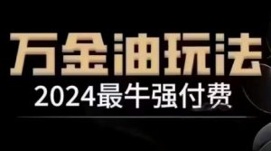 2024最牛强付费，万金油强付费玩法，干货满满，全程实操起飞（更新12月）-大齐资源站