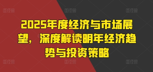 2025年度经济与市场展望，深度解读明年经济趋势与投资策略-大齐资源站