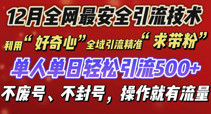 12 月份全网最安全引流创业粉技术来袭，不封号不废号，有操作就有流量【揭秘】-大齐资源站