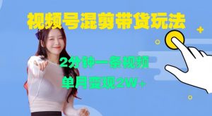 视频号混剪玩法,2分钟一条视频,单月变现2W+【揭秘】-大齐资源站