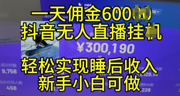 2024年11月抖音无人直播带货挂JI，小白的梦想之路，全天24小时收益不间断实现真正管道收益【揭秘】-大齐资源站