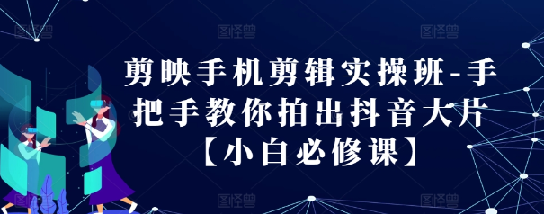 剪映手机剪辑实操班-手把手教你拍出抖音大片【小白必修课】-大齐资源站