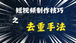 最新短视频搬运，纯手工去重，二创剪辑方法【揭秘】-大齐资源站