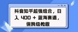 抖音知乎超强组合，日入4张， 蓝海赛道，保姆级教程-大齐资源站