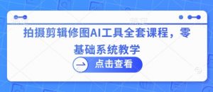拍摄剪辑修图AI工具全套课程，零基础系统教学-大齐资源站