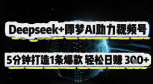 Deepseek+即梦AI助力视频号，5 分钟打造 1 条爆款，轻松日入3张+-大齐资源站