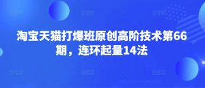 淘宝天猫打爆班原创高阶技术第66期,连环起量14法-大齐资源站
