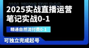 2025实战直播运营0-1，精通自然流付费0-1，可独立完成起号-大齐资源站