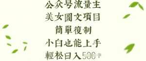 流量主长期收益项目，美女图片简单复制，小白也能上手，轻松日入5张-大齐资源站