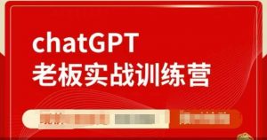 ChatGPT老板实战训练营，用GPT带飞，一人顶一个团队-大齐资源站