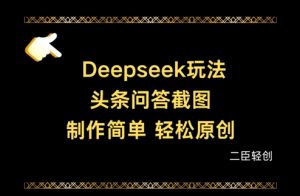 Deepseek头条问答截图，制作简单，轻松原创-大齐资源站