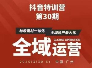 抖音特训营第30期线下培训资料，没有录音视频，正版整理的脑图资料及学员总结核心点-大齐资源站