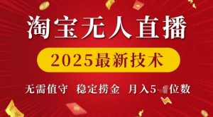 淘宝无人直播2025最新技术 无需值守，稳定捞金，月入5位数【揭秘】-大齐资源站